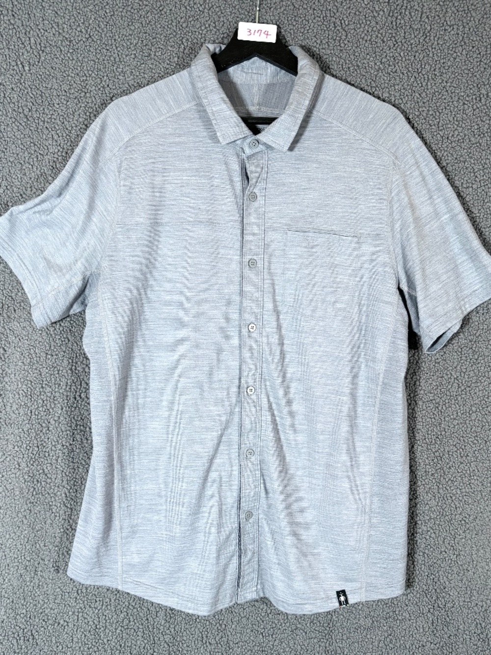 Smartwool Merino Sport 150 Wool Short Sleeve Button Polo Shirt - Men's Size L